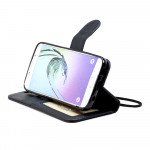 Wholesale Galaxy S8 Folio Flip Leather Wallet Case with Strap (Black)